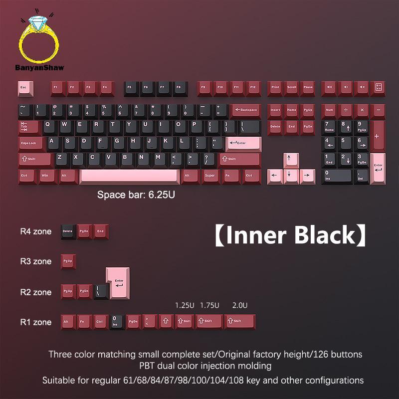 [BANY] 126 Teclas Double Keycap PBT Cherry Mecânico Teclado De Jogo Para MX Switch GMK67 GMK87 GMK61 Jogos Tampa De Chav
