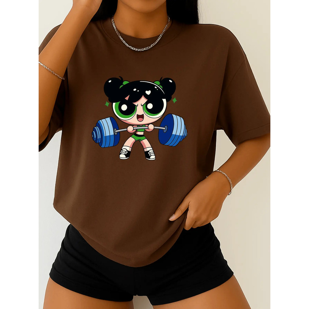 Camiseta Feminina Estampada Super Poderosa Docinho Academia