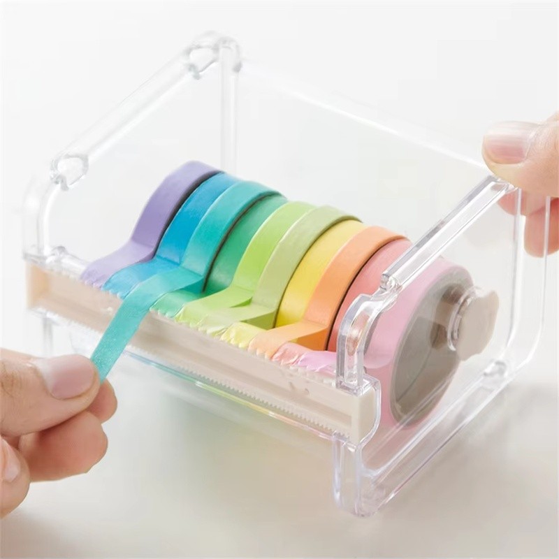 Papelaria Fita Adesiva Cortador Washi Organizador De Armazenamento Dispensador De Escritório Material
