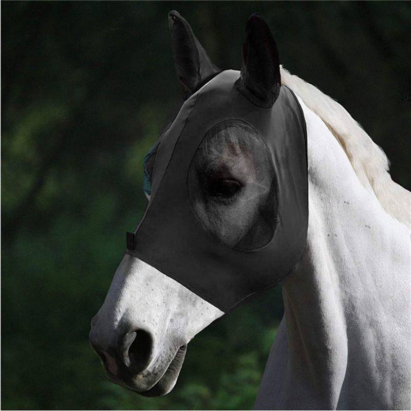 Suprimentos Equestres Cavalo Máscara Facial Rosto Mosquito Capa Repelente De Mosquitos Inseto Re