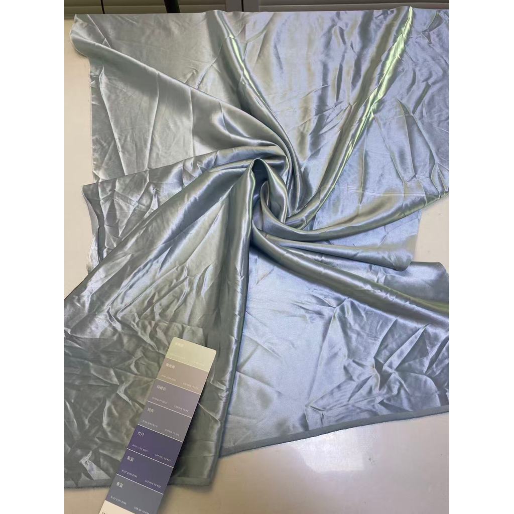 [Fuso de cor sólida 1] Seda 100% seda amoreira bege pesado liso Crepe cetim colete forro camisola tecido