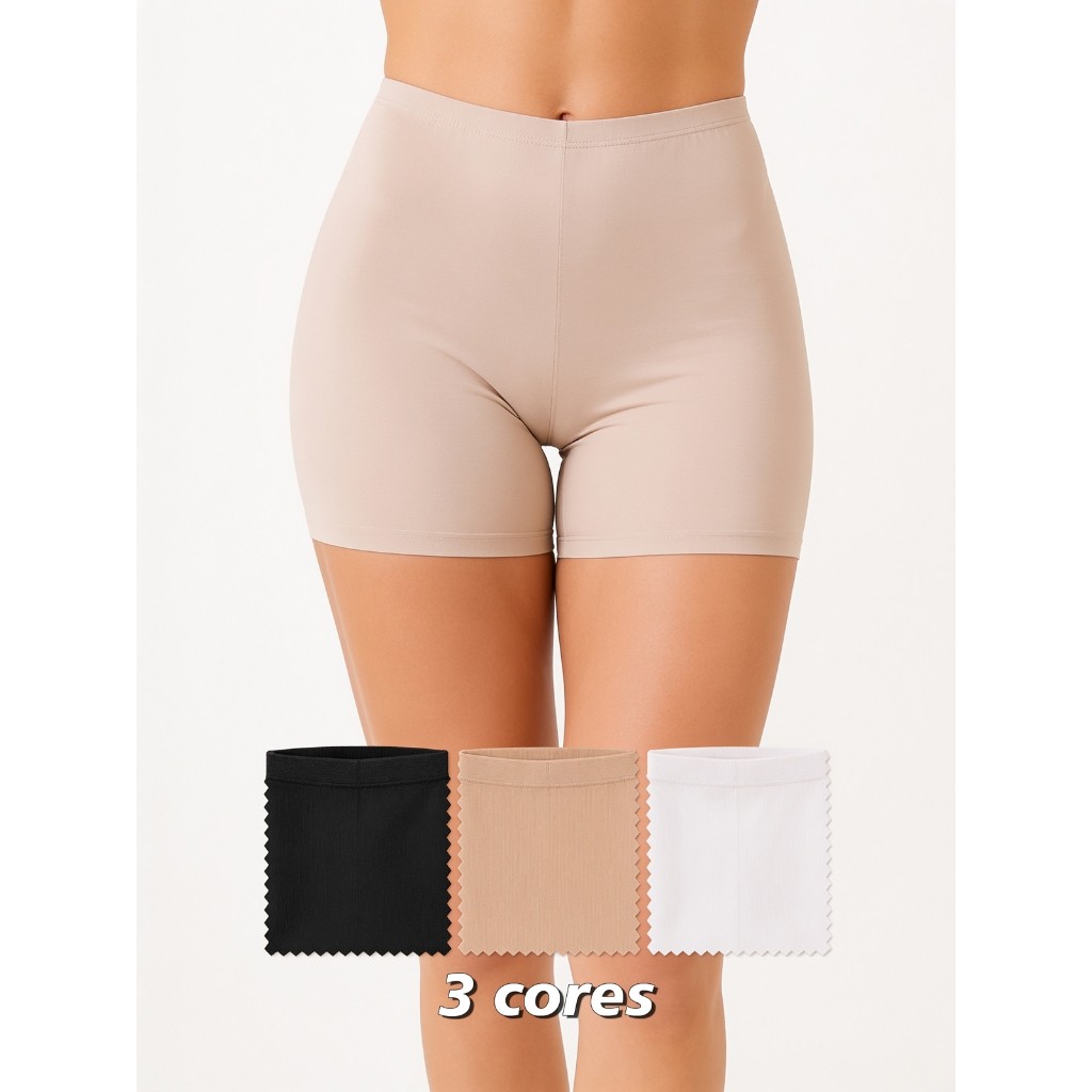Kit 2 Anágua Shortinho Íntimo Segunda Pele Conforto Lingerie Modeladora Short Curto Short