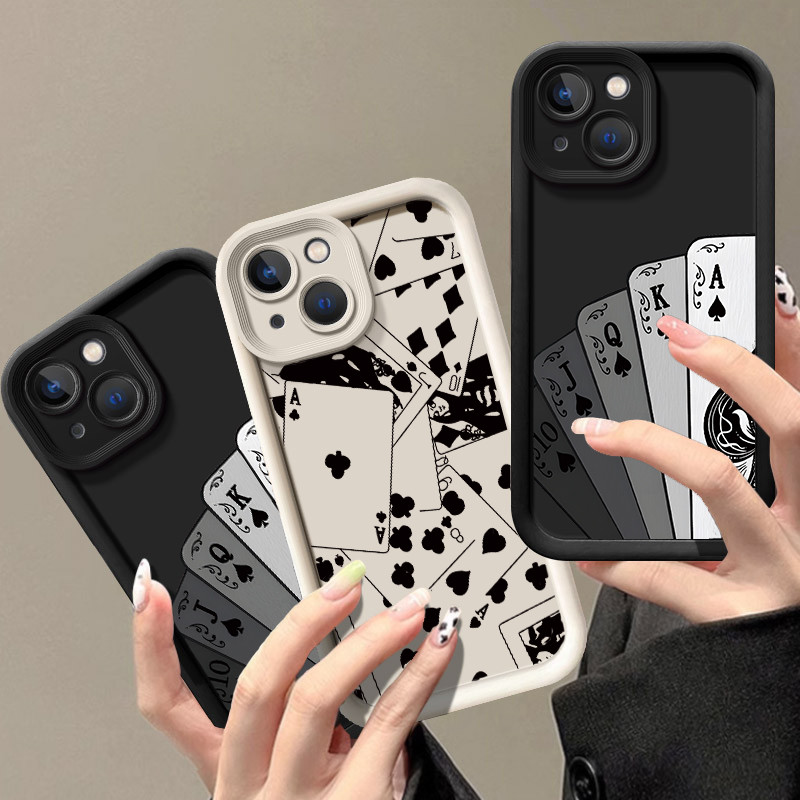 Moda Jogando Cartão Design Caso De Telefone Para Samsung Galaxy A05 A05S A15 A25 A35 A55 A04 A04S A14 A24 A34 A54 5G Fos