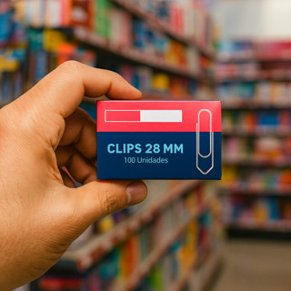 Clips Metal 28mm 100 Unidades Material De Escritorio em Oferta na Shopee