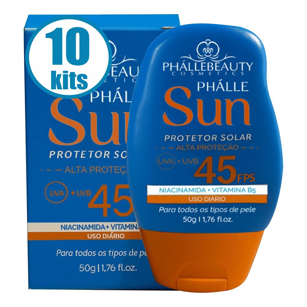 10 Protetor Solar Sun 45 Phállebeauty Raios Uva 