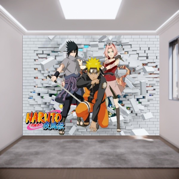 Papel De Parede Adesivo Personalizado Naruto Sasuke Sakura Anime Adesivo Auto Colante