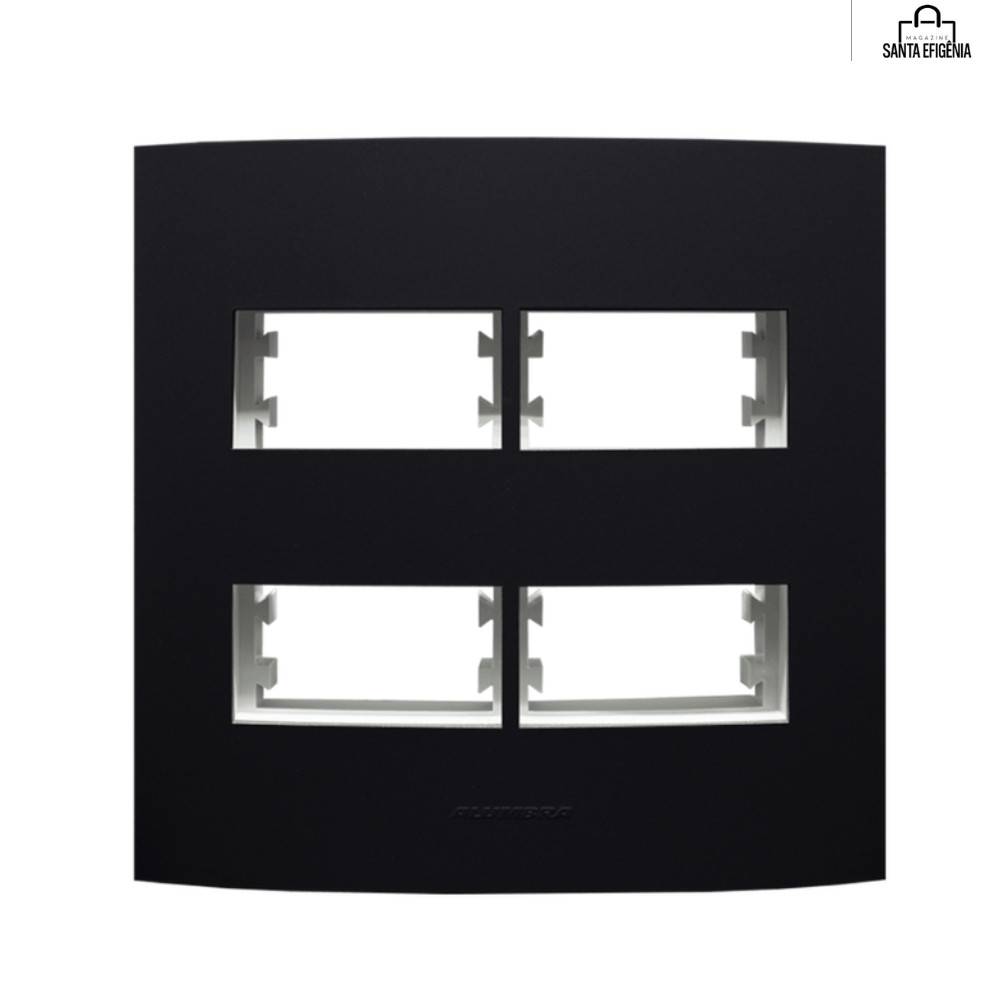 Placa 4x2 4 Módulo Preto Ébano Inova Pro Class Alumbra 85731