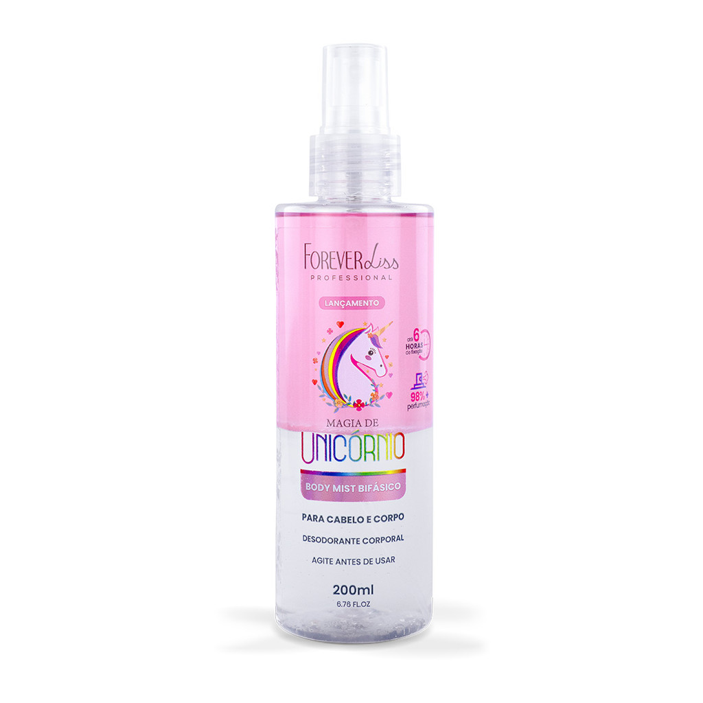 Body Splash Cabelo e Corpo Magia de Unicórnio Forever Liss 200ml em Oferta na Shopee