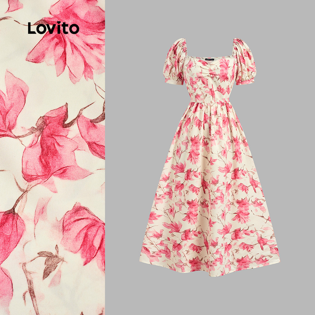 (NEW) Lovito Vestido Casual com Zíper para Primavera/verão para Mulheres LBL28250 em Oferta na Shopee