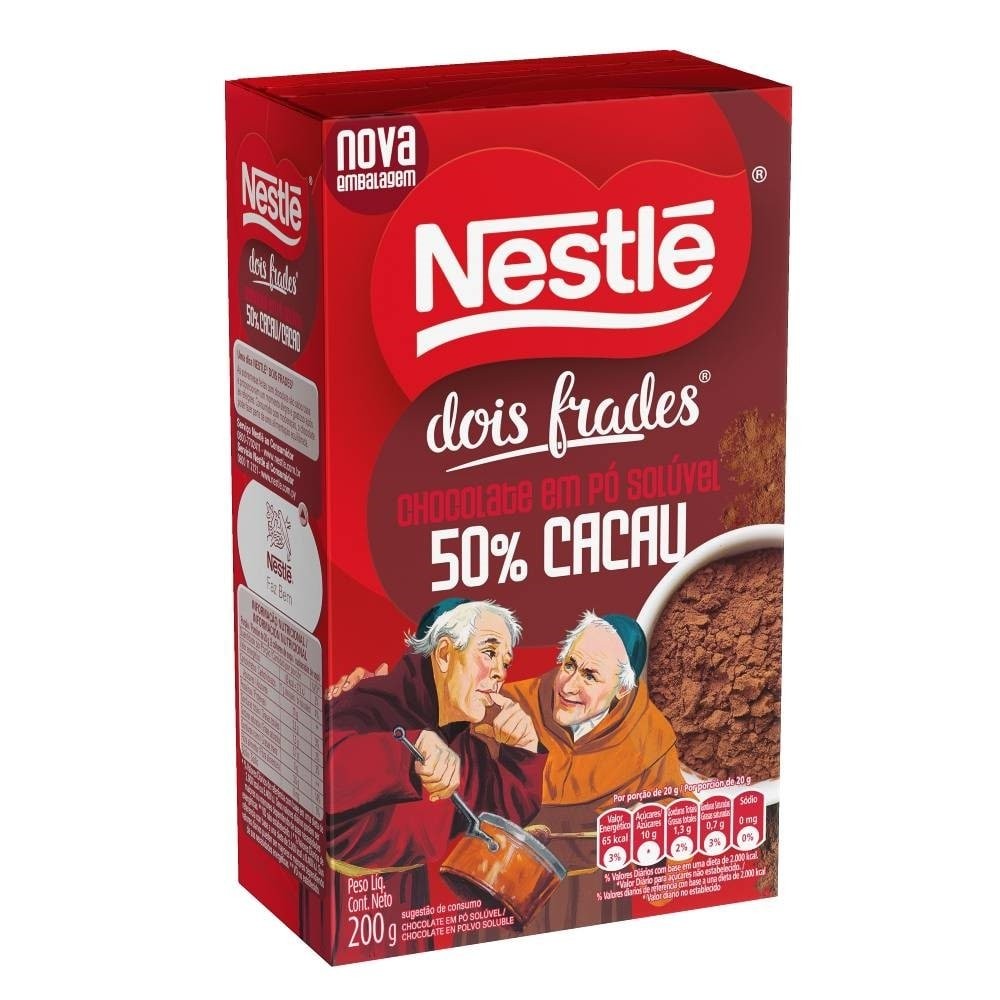 Chocolate em Pó Nestlé Dois Frades 50% Cacau 200g