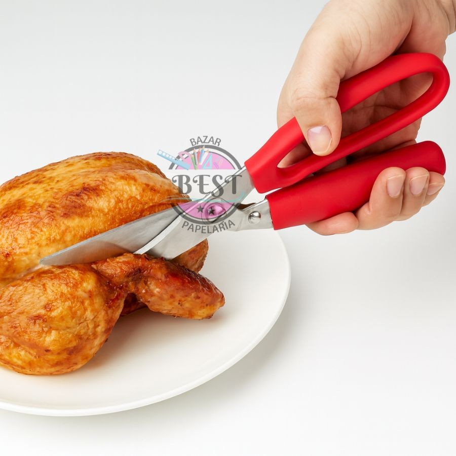 Tesoura Corta e Desossa frango multifunções Corta Peixes e Carne para Cozinha em Aço Inox