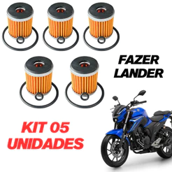 KIT Filtro De Óleo 05 UNIDADES Yamaha Ys Fazer 250 Xtz 250 Lander Tenere Com Oring