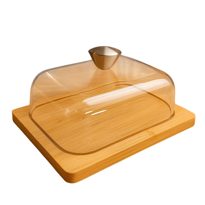 Mantegueira com Tampa de Acrílico e Base de Bambu – Elegante e Funcional Decoração Cozinha em Oferta na Shopee