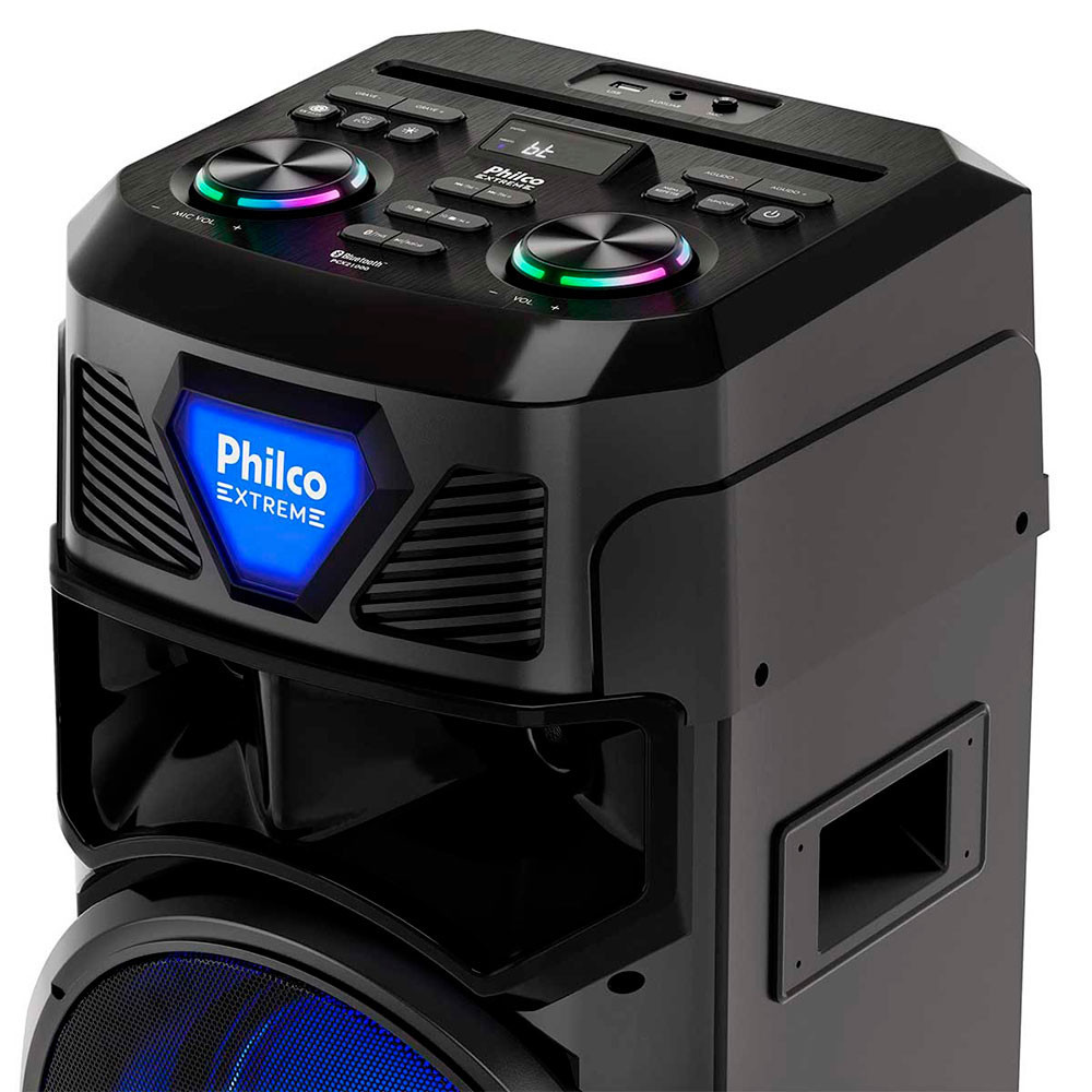 Caixa de Som Amplificada Philco PCX21000 Exbass Bluetooh LED 2100W - detalhe