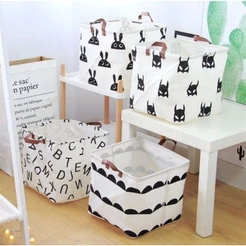 Cesto Organizador Multiuso Dobrável Roupa Brinquedo Tecido 30 x 30 x 30