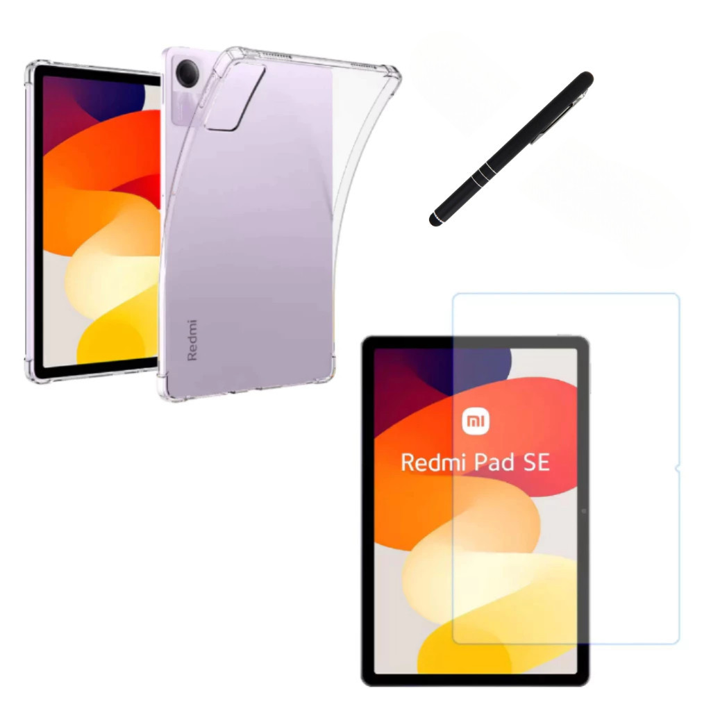 Kit Completo Capa transparente anti impacto + Película + Caneta Para Xiaomi Redmi Pad SE 11
