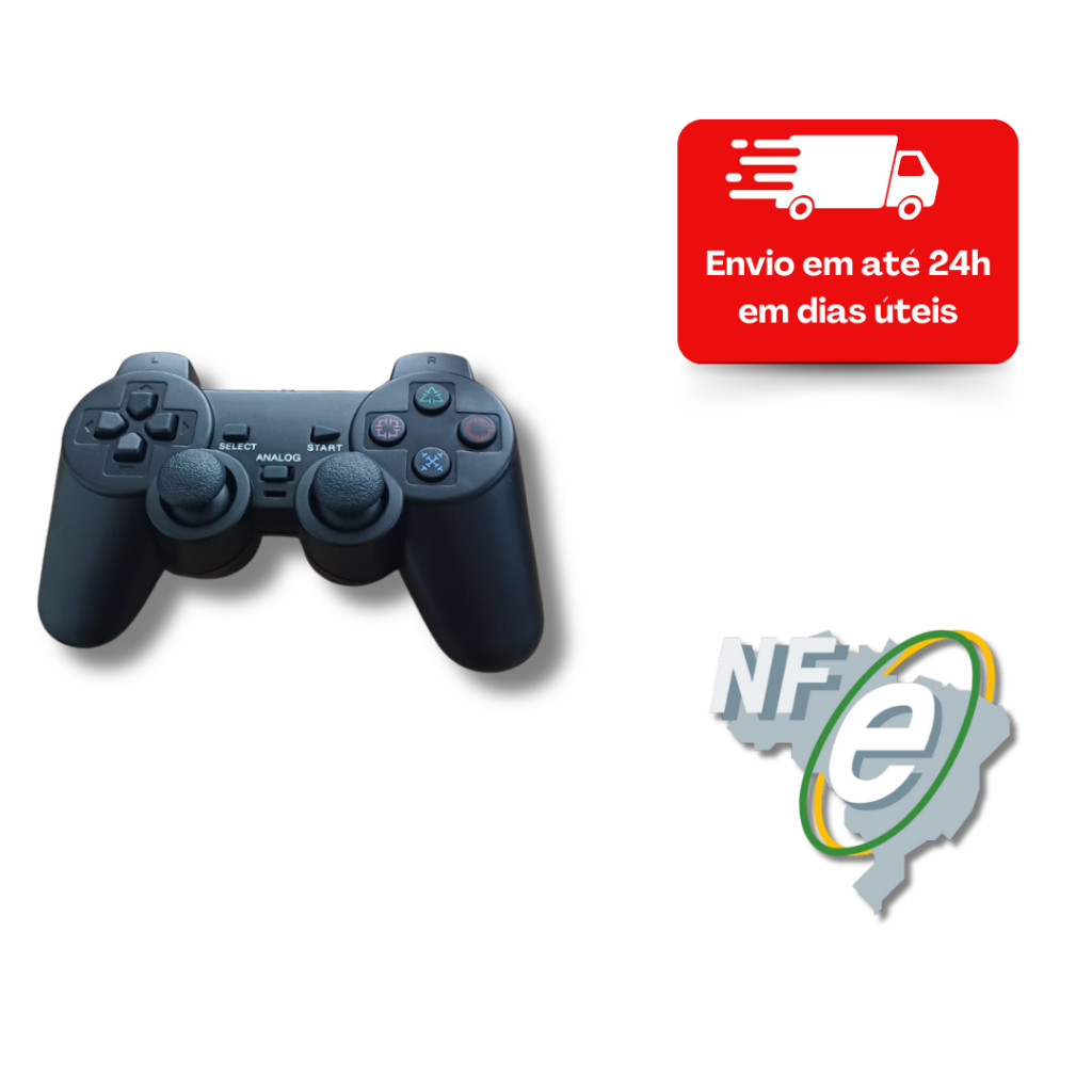 Controle video game ps2/playstation 2 com fio