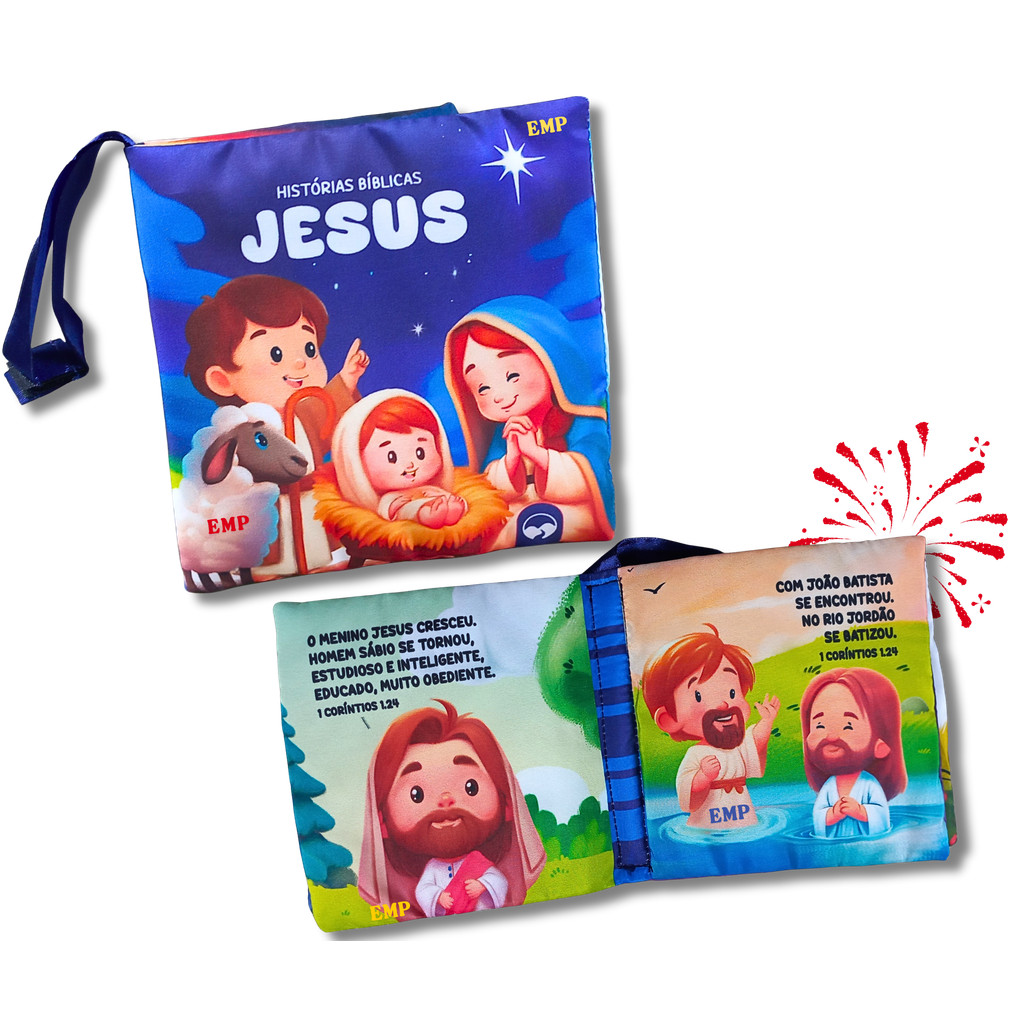 Livro Infantil de Pano Bebê Cristão - Jesus em Oferta na Shopee