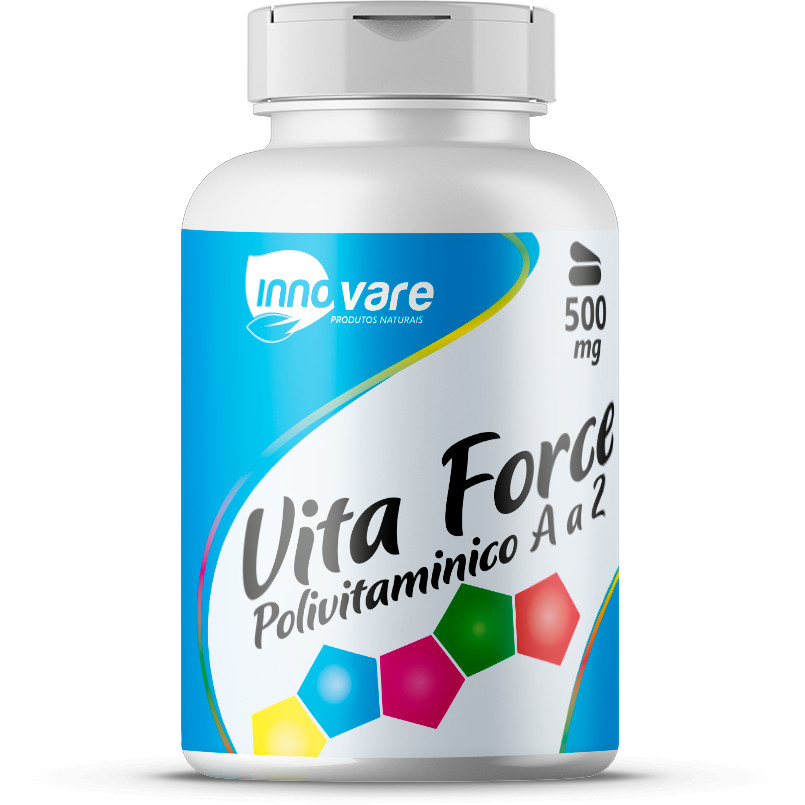Vita Force A-Z 500mg | Multivitamínico A a Z | Suplemento Alimentar | 60 Cápsulas