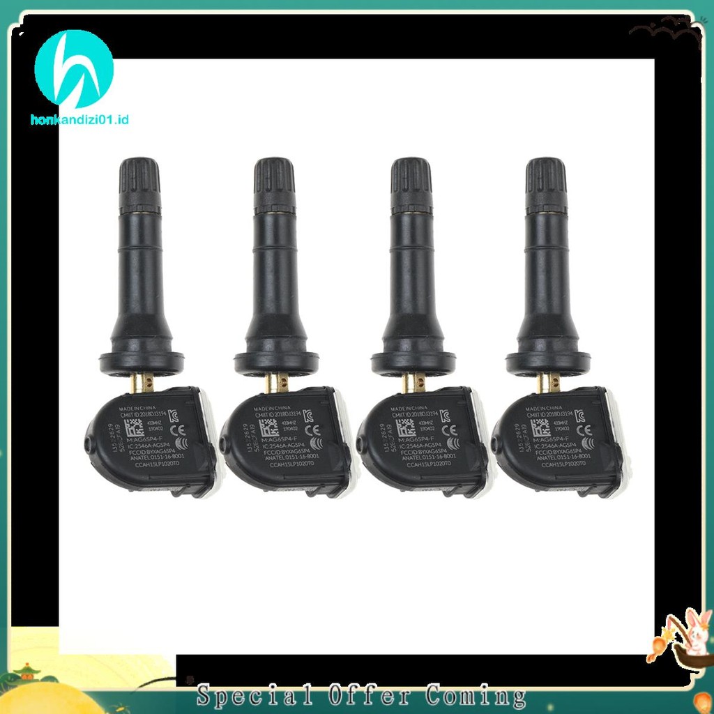 Sensor De Pressão Dos Pneus De 4 Unidades 13522629 TPMS Para Parafuso 433Mhz