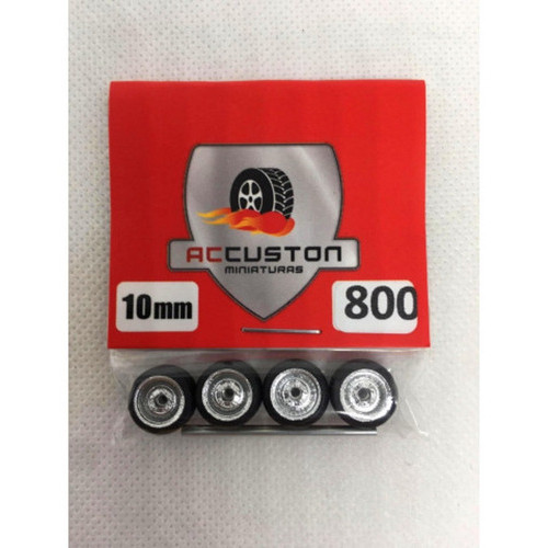 Rodas com pneu de borracha Para Customização de Hot Wheels Matchbox e Perfil Baixo 1/64  Ac Custon  10 mm modelo 800