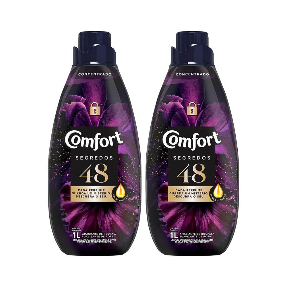 Kit 2 Amaciante Concentrado Comfort 48 Segredos 1L em Oferta na Shopee