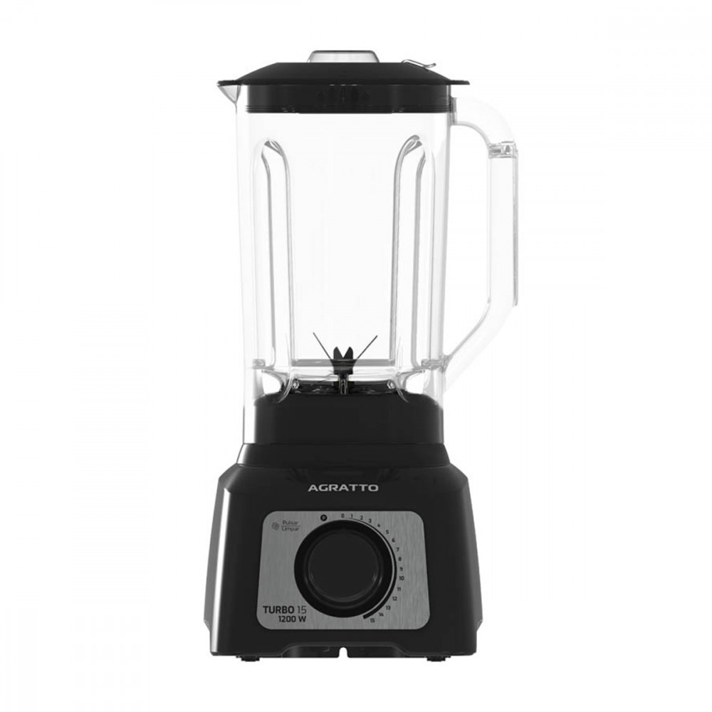 Liquidificador Agratto 1200W 3,2L Jarra Cristal Turbo 15 127V Preto em Oferta na Shopee