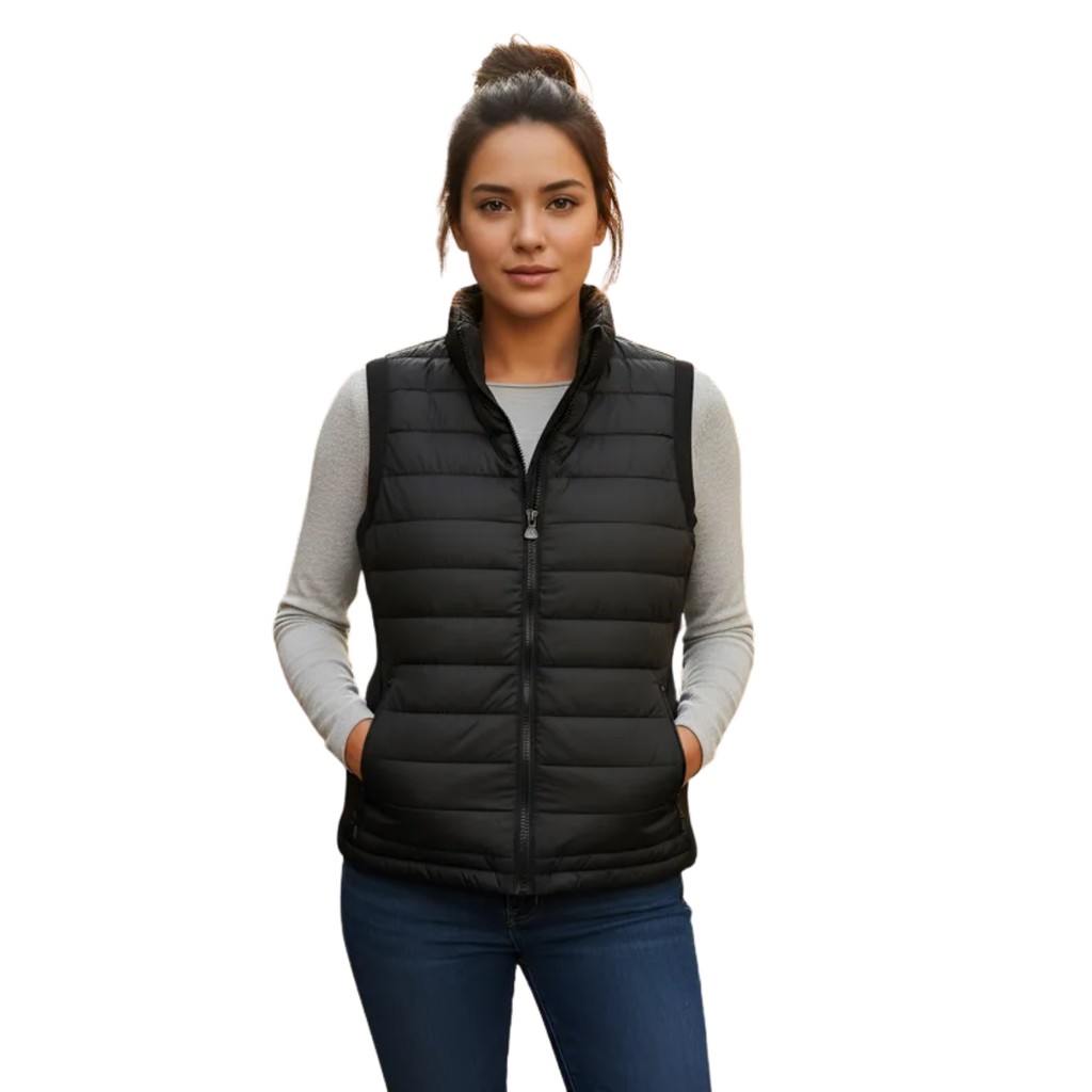 Colete Puffer Plus Size Feminino Com Elástico Na Cintura