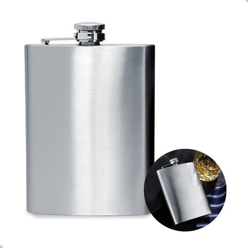CANTIL PARA BEBIDAS DE BOLSO EM ACO INOX 210ML-236ML- WHISK/ VODCA/ CACHAÇA