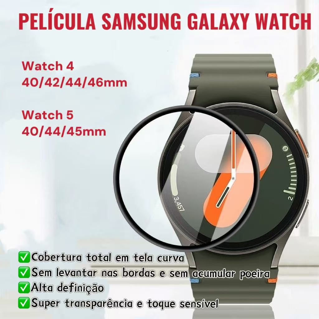 PELÍCULA GALAXY WATCH 8/7/6/5/4 40MM/42MM/43MM/44MM/45MM/46MM NANO GEL Relógio Smartwatch