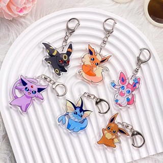 Chaveiro de Acrílico Pokémon Eevee Acessórios Pikachu Charizard Charme de Bolsa Pingente de Mochila Fofo Anel de Chave E em Oferta na Shopee