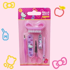 Kit de Manicure Hello Kitty Infantil 6 Peças – Rosa | Acessórios para Cuidados das Unhas