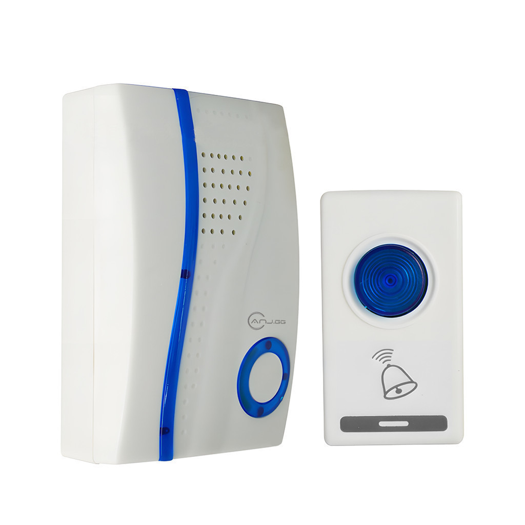 Campainha Sem Fio com Alcance de 100M luz Piscante LED 10 Toques À Prova D'água para Uso Residencial