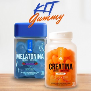 Kit Melatonina 30 Gomas Frutas Vermelhas + Creatina em Gomas 60 Unid Laranja ou Maçã Verde Emellus em Oferta na Shopee