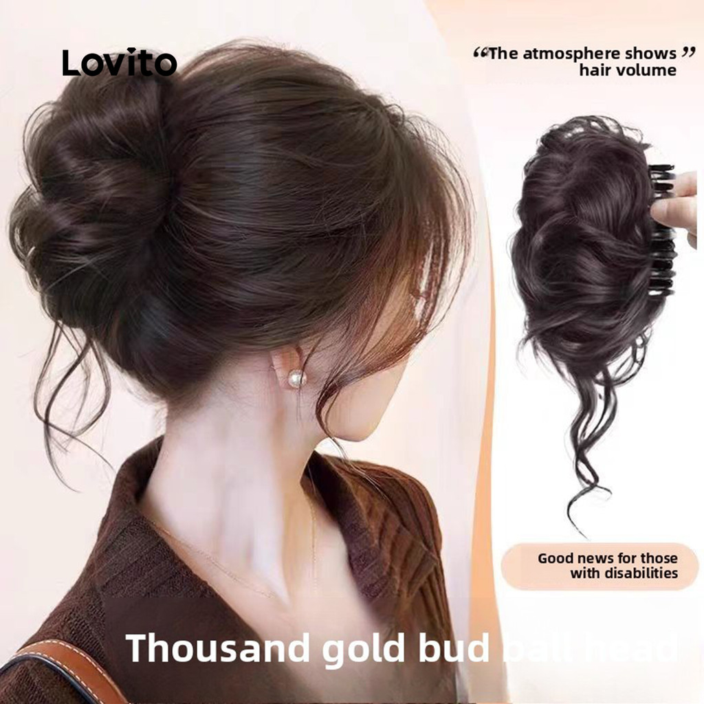 Lovito Clips de Extensão de Cabelo Realista para perucas LCS20A853 em Oferta na Shopee