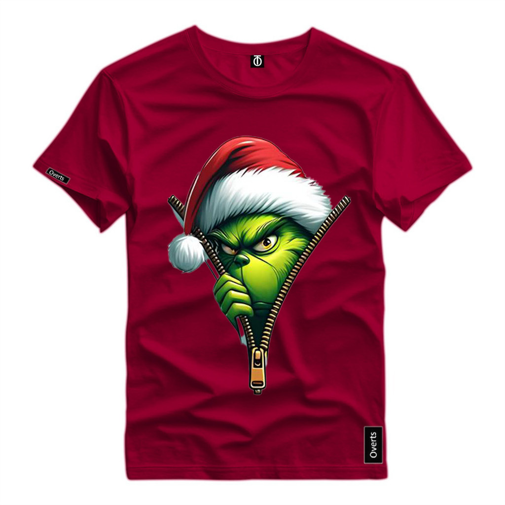 Camiseta Unissex Personagem Grinch Natal Gorro 2024 Camisa Estampada