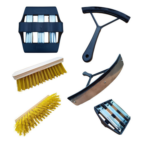 Limpeza Cavalo Rodo Raspador + Escova + Raspadeira Zinco