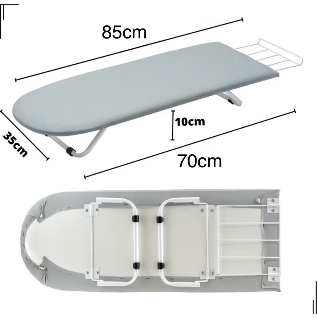 Tabua Mesa Passar Roupa Portátil Dobrável Cama Porta Ferro Branco