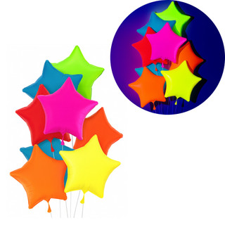 Kit Balão Estrela Neon Fluorescente 45cm Festa Decoração 18" polegadas festa aniversario eventos