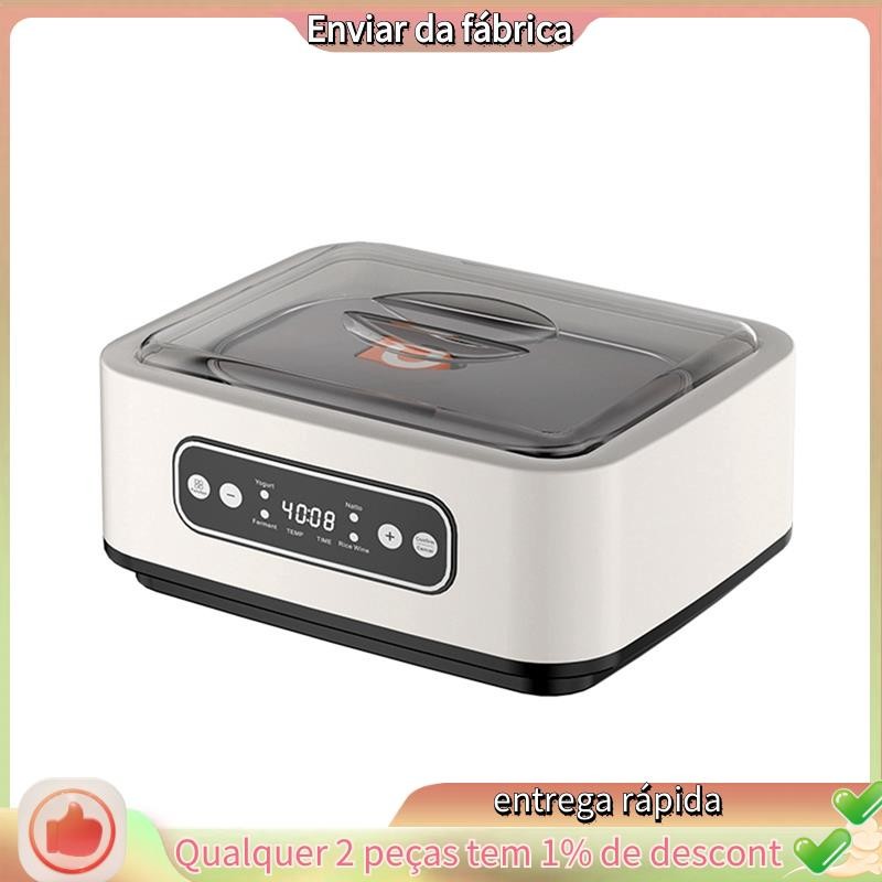Máquina Automática De Fazer Iogurte Com Controle De Temperatura 36 Horas De Tempo Ajustável 1.6L Incubadora Plugue Ue