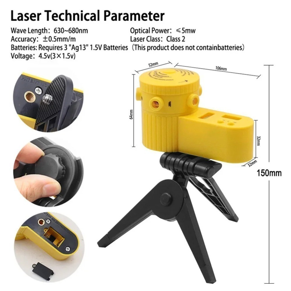 Nível Laser Giratório 360º Com Tripé Nivelador Multifuncional Profissional Piso Teto 5 Modos-envio rapido