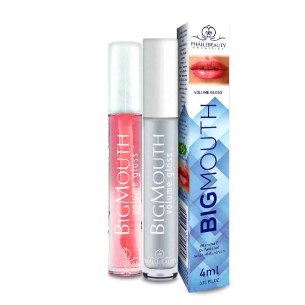 Kit 2 Gloss ou 1 unidade Big Mouth Volume PHALLEBEAUTY cor Rosa e Incolor