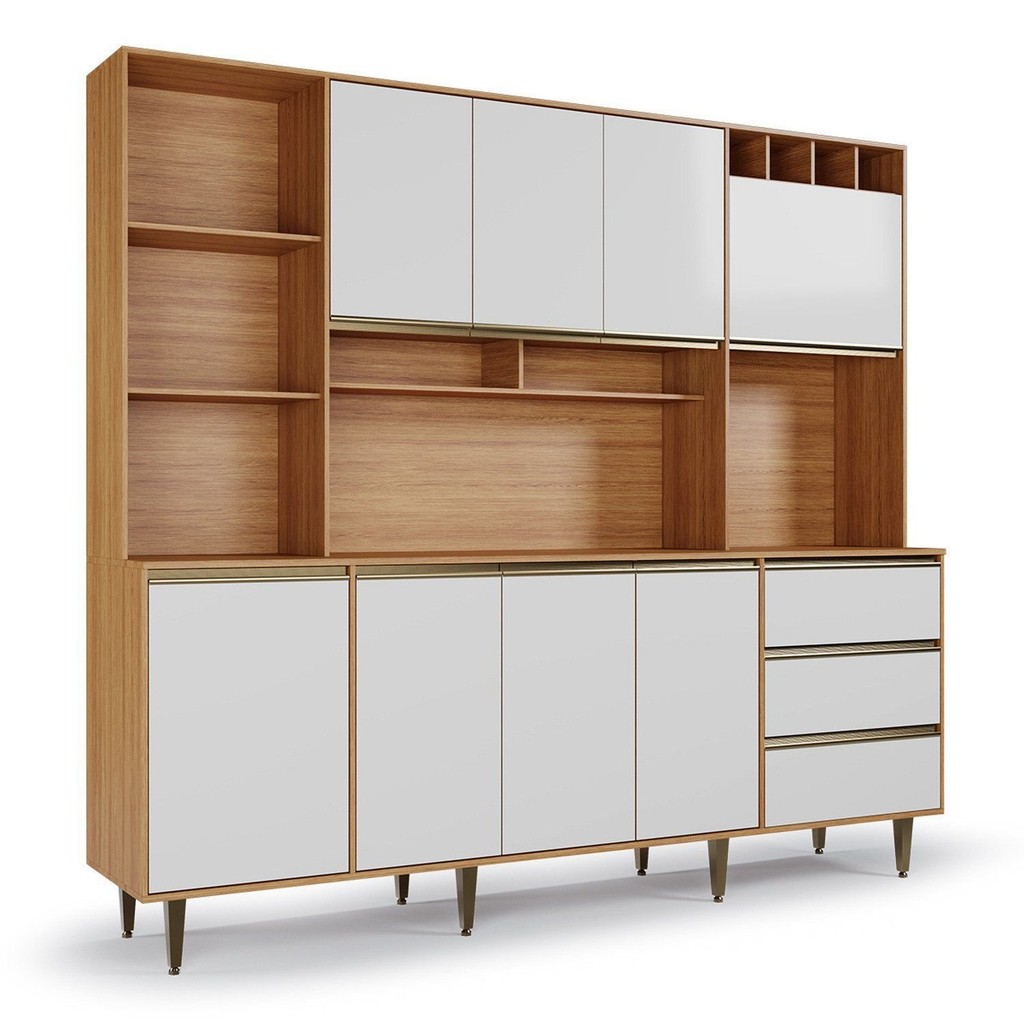 Armário de Cozinha 8 Portas 3 Gavetas Nicho Versatti em Oferta na Shopee