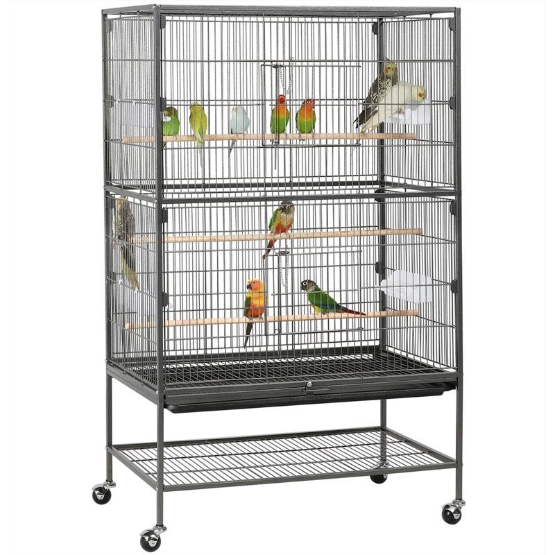 Gaiola Grande para Papagaios Yaheetech 52″ H, Gaiola de Metal com Rodas para Pássaros, para Periquitos, Cacatuas e Conur