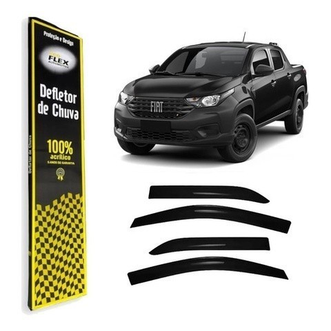 Defletor Calha de Chuva Nova Strada 2020 a 2023 Cabine Dupla 4 Portas Ecoflex