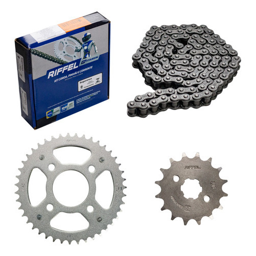 Kit Relação Honda Cg 125 Fan Cargo Ks Es 2009 2010 11 12 13 Cinza-escuro