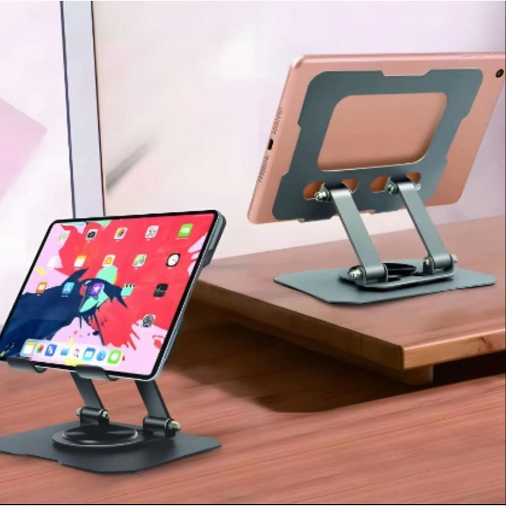 iPad Suporte Totalmente Alumínio de Mesa Base Rotatória Ajustável Dobrável 360º Para Tablets Mac
