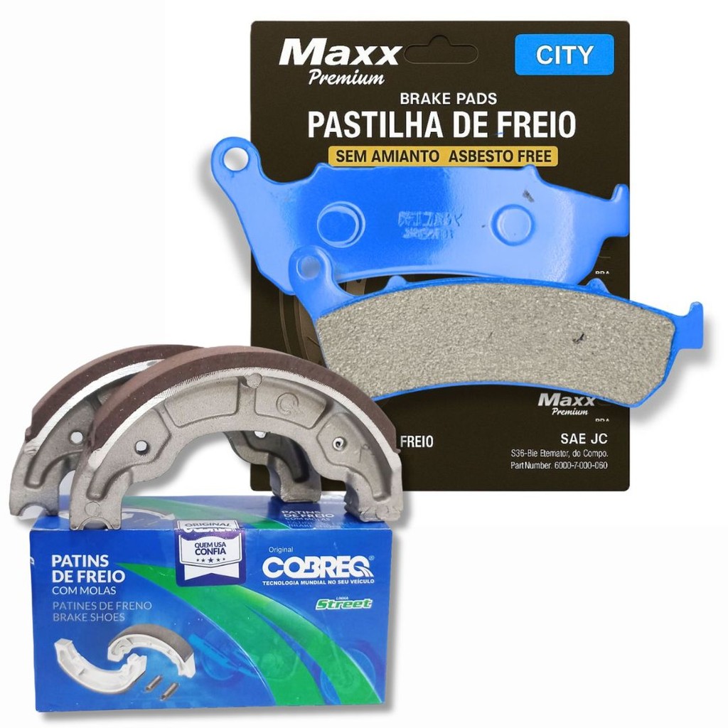 Pastilha + Lona de Freio P/ Haojue Dk 150 / Dk 160 Cbs em Oferta na Shopee