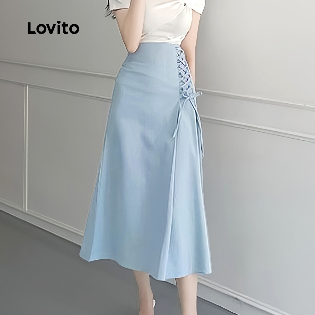 Detalhes do Saia Assimétrica Feminina Com Amarração Elegante Verão L128ED337