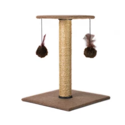 Arranhador Para Gatos Poste Com Brinquedo Duplo Cor Bege